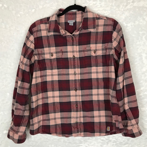 Carhartt Tops - Carhartt | Women Plaid Flannel Shirt Size Large